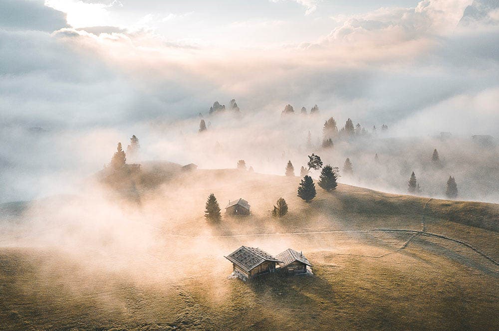 Akustikbild Berglandschaft Nebel