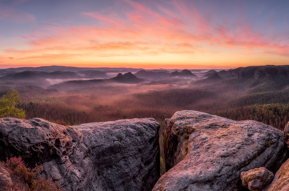 Akustikbild Sunrise Saxon Switzerland