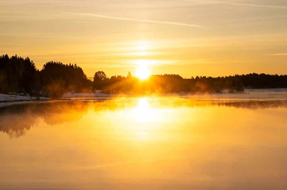 Akustikbild Sonnenuntergang See