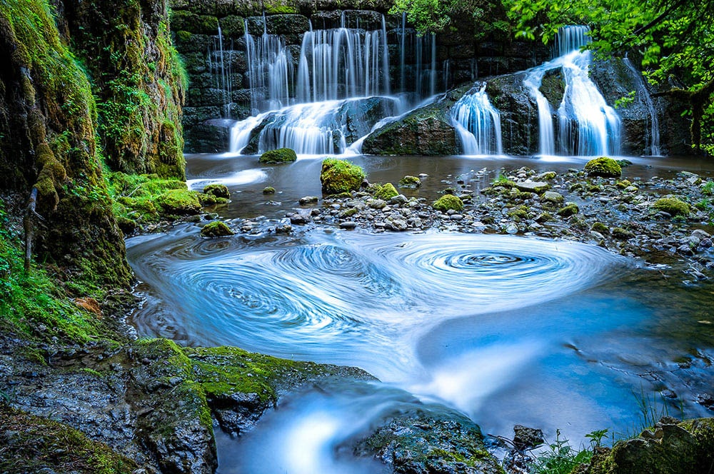 Akustikbild Geratser Wasserfall Langzeitbelichtung