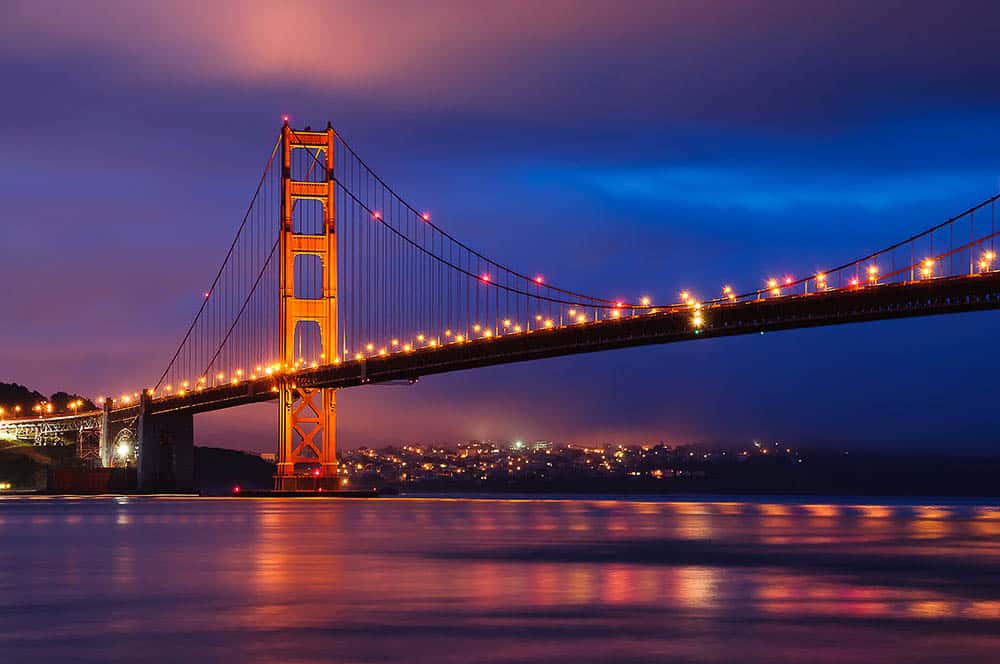 Akustikbild Golden Gate Bridge Bei Nacht