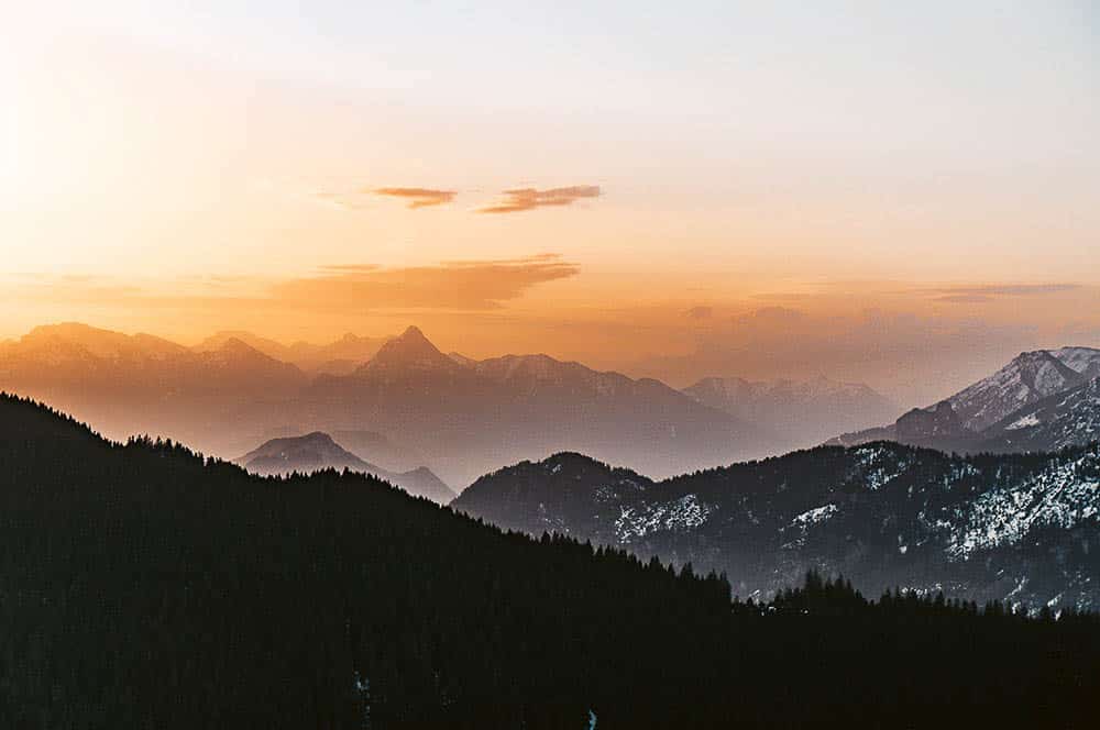 Akustikbild Sonnenuntergang Bergpanorama