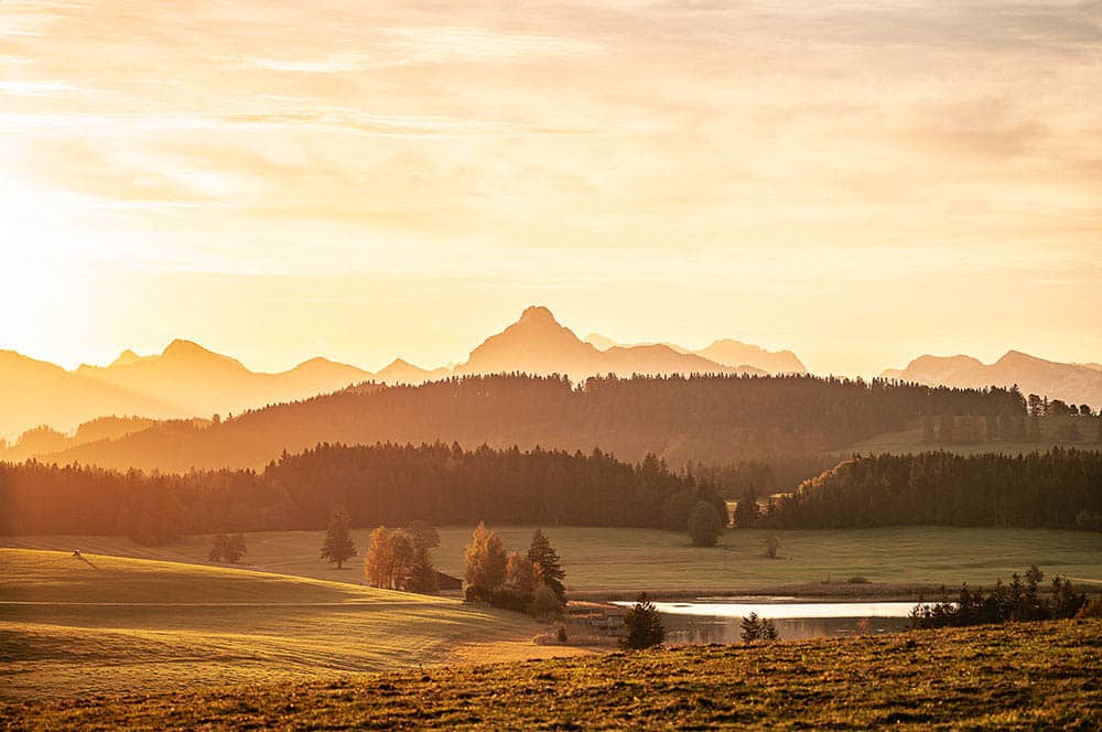 Akustikbild Attlesee Füssen mit Blick auf den Säuling