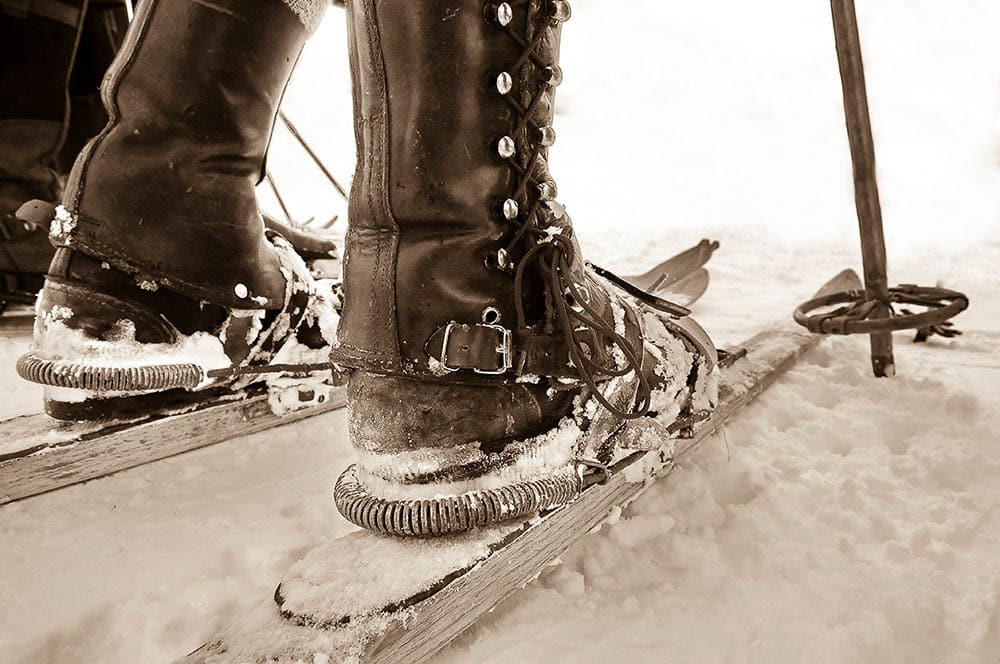 Akustikbild Skier Retro Sepia