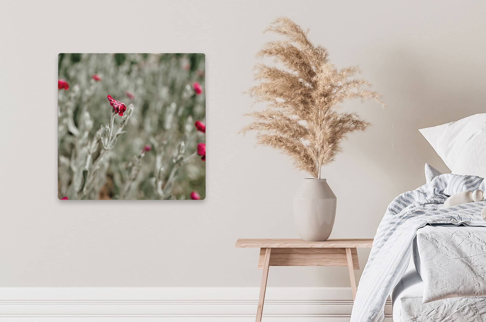 Akustikbild Blume Rot auf Grün