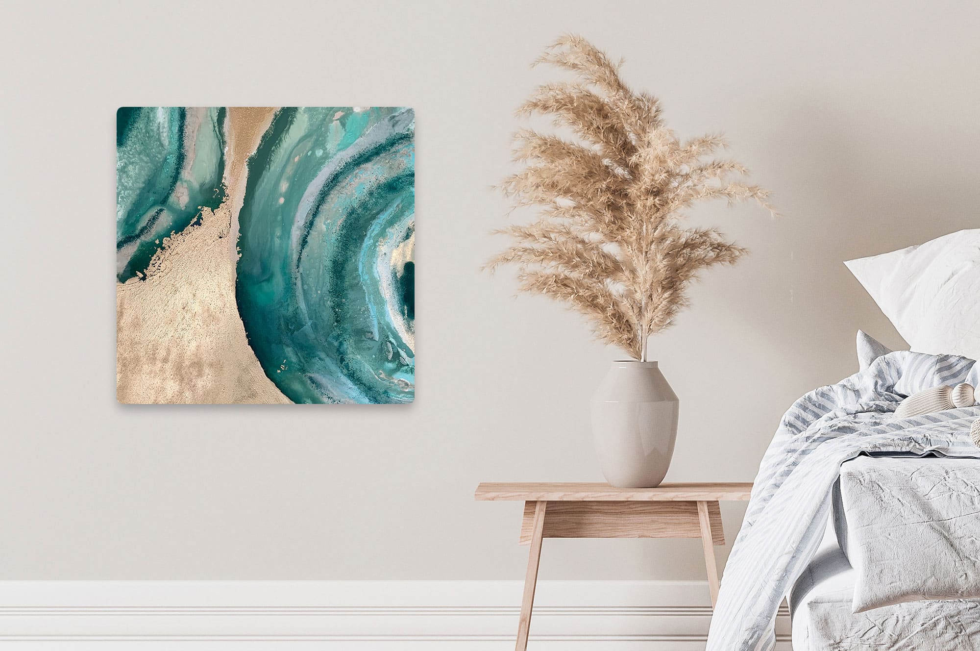 Akustikbild Art Golden Blue Circle