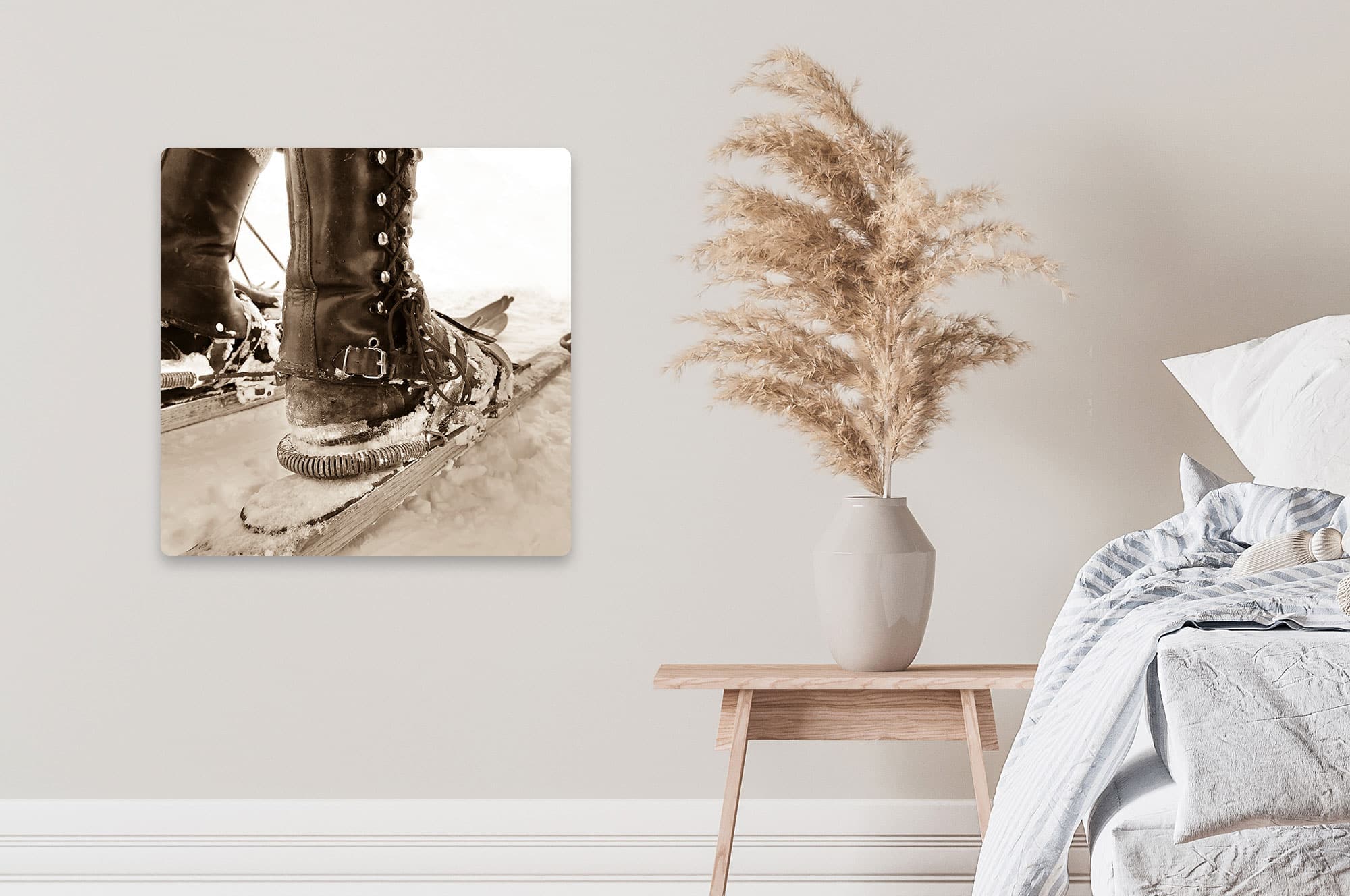 Akustikbild Skier Retro Sepia