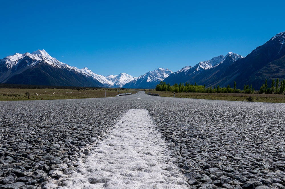 Akustikbild Highway Mount Cook Neuseeland