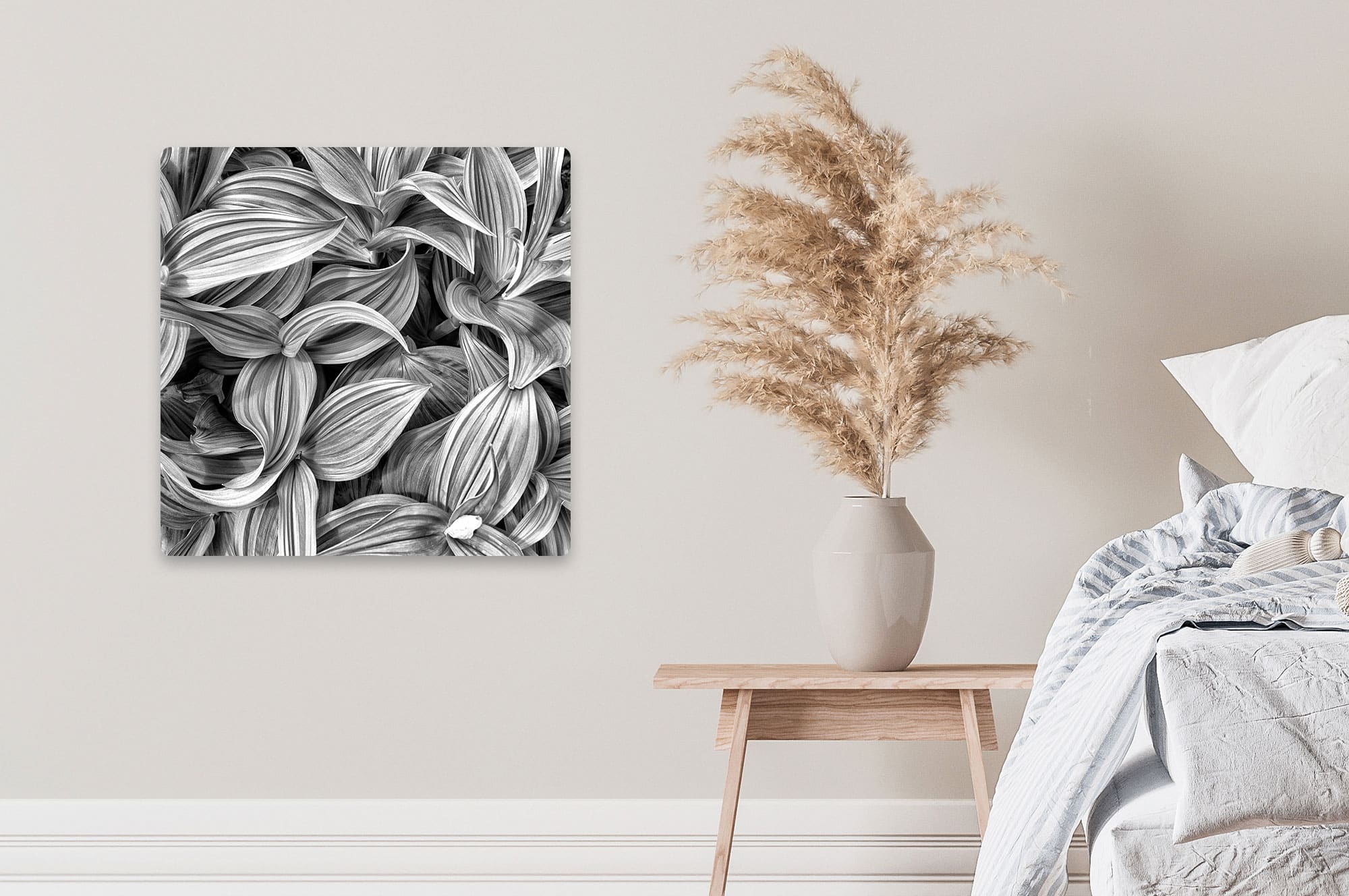 Akustikbild Blüten Schwarz-Weiß