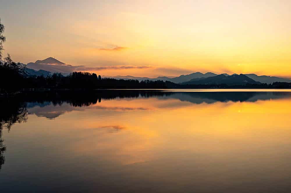 Akustikbild Sonnenuntergang am Rottachspeicher