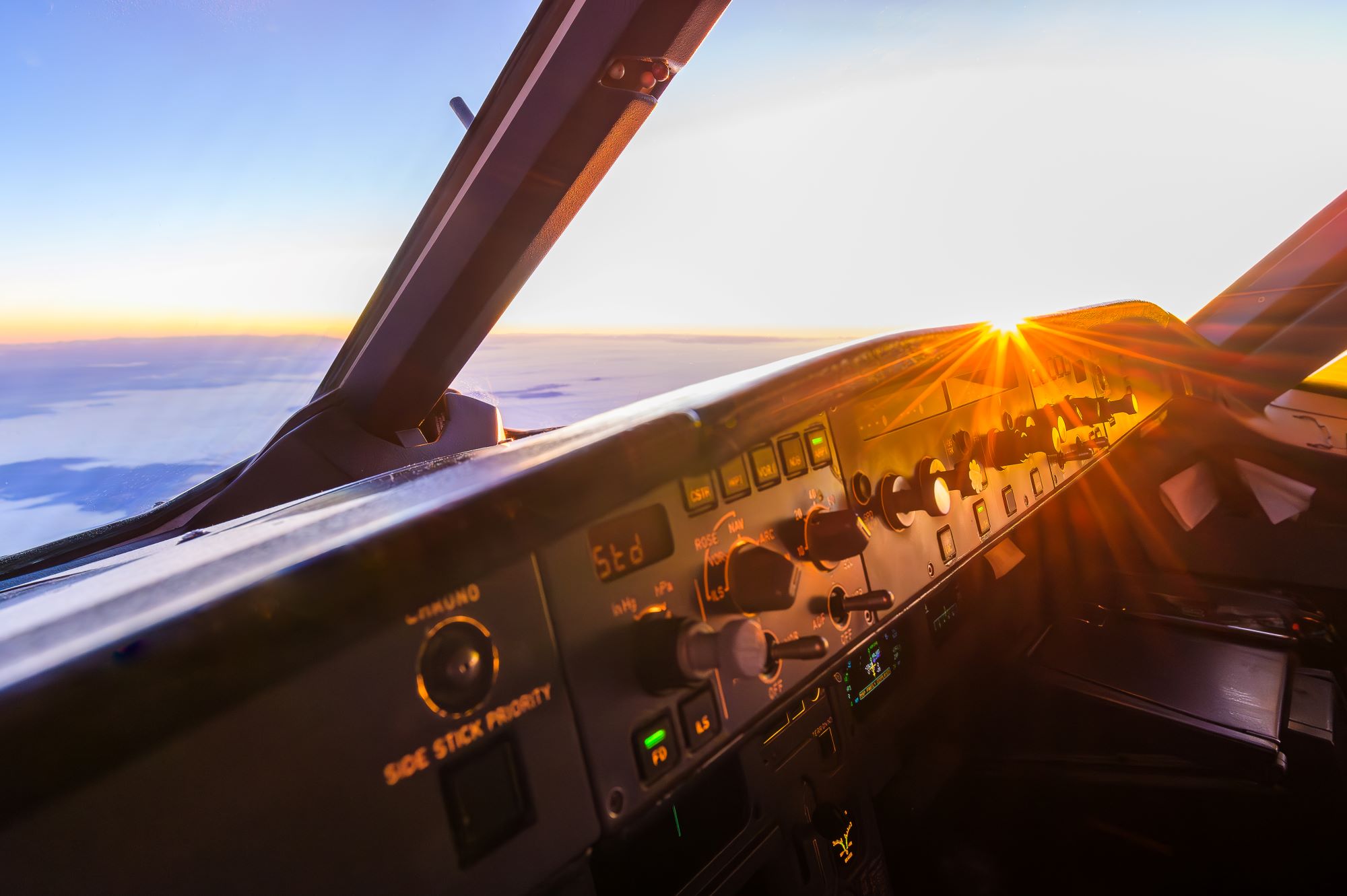 Akustikbild Sonnenaufgang im Cockpit
